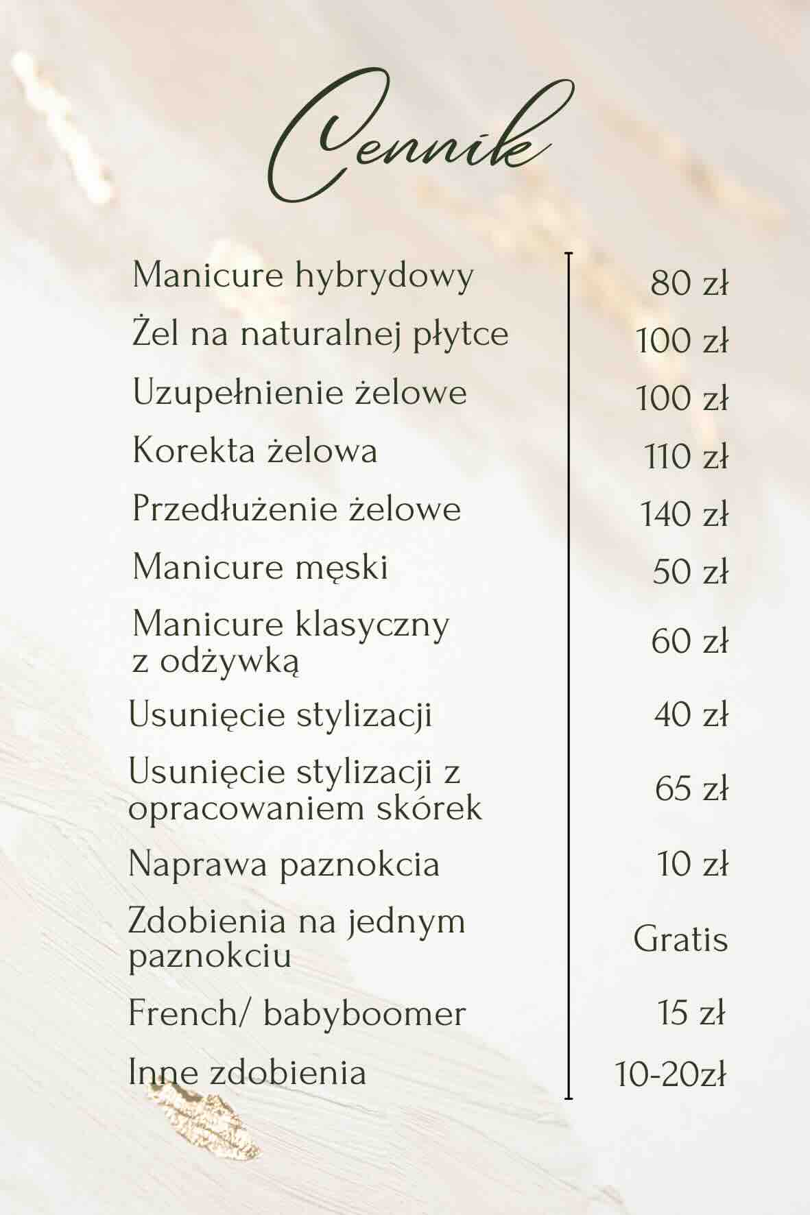 Cennik Pokaż Pazur